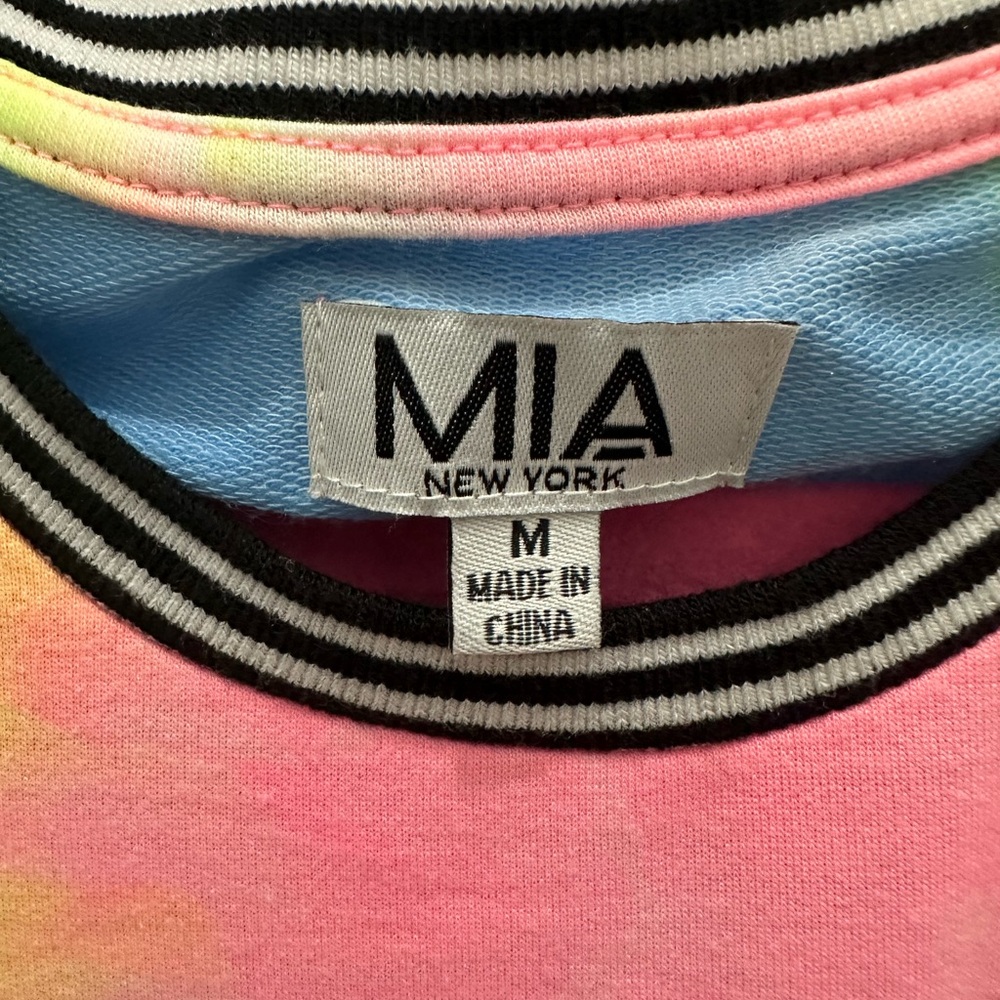 MIA NEW YORK 🩷 Multicolor Tie-Dye Dress with crystal stars size M - Picture 3 of 5